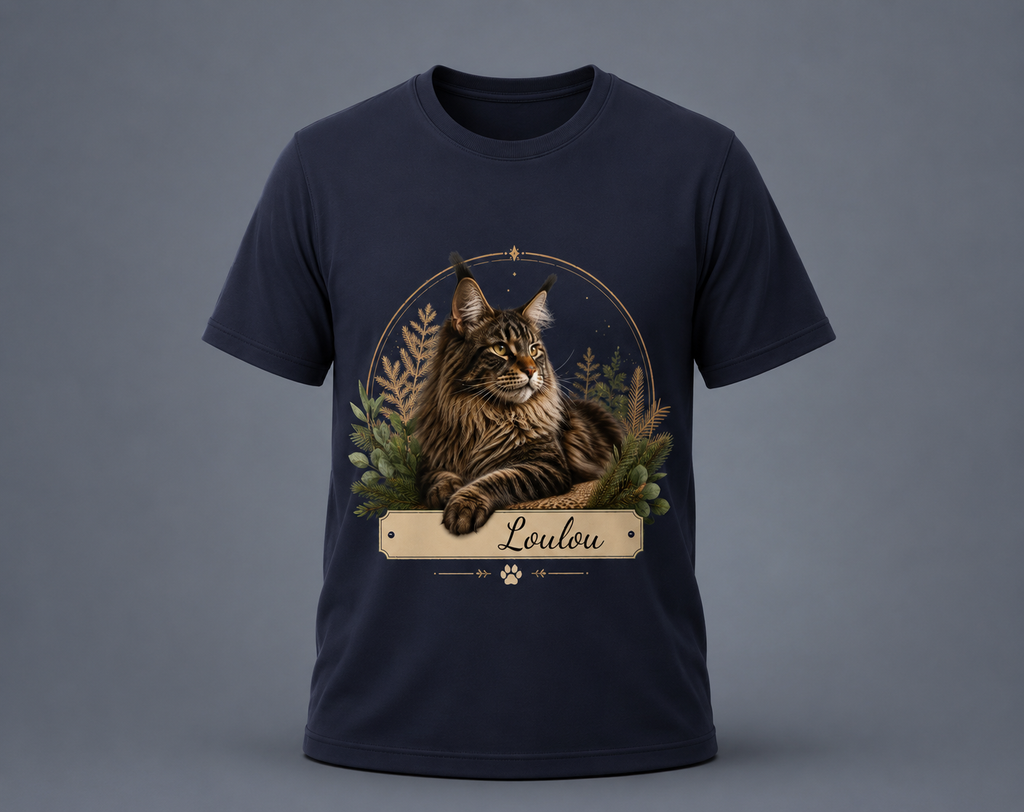 T-shirt Maine Coon - personnalisable