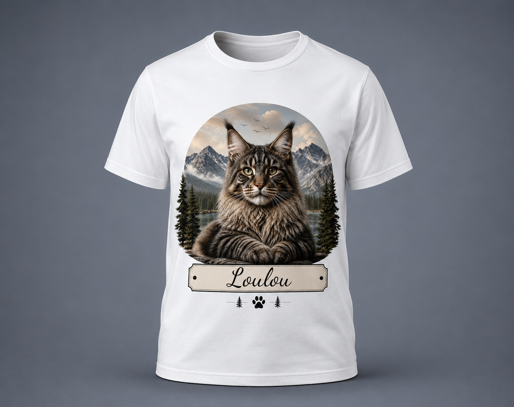 T-shirt Maine Coon -  personnalisable