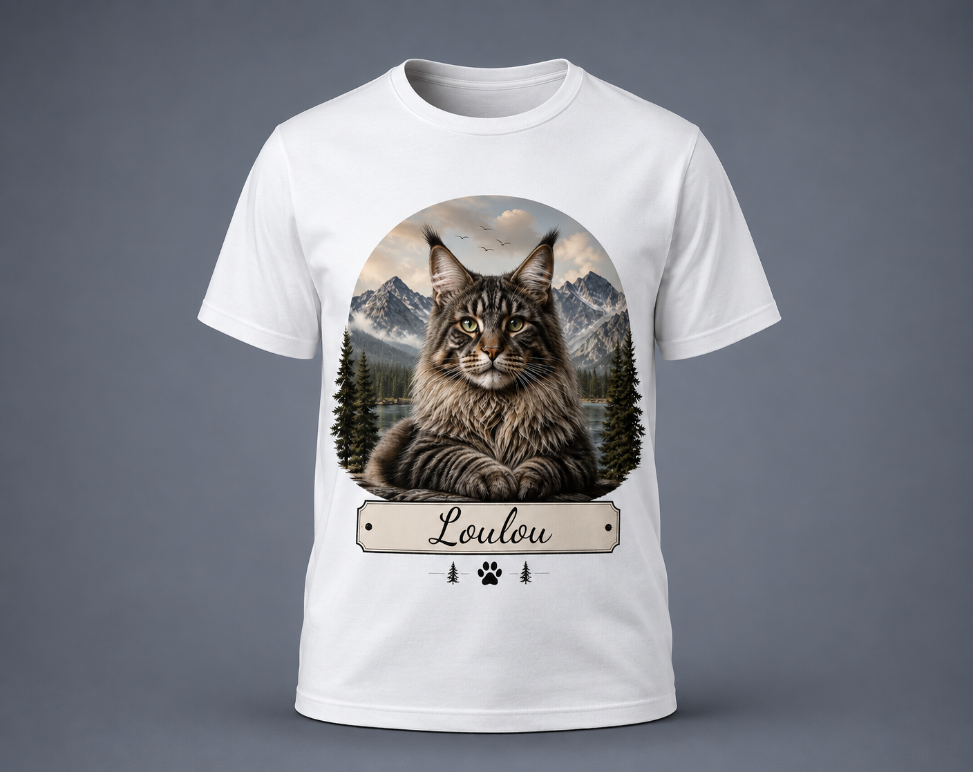 T-shirt Maine Coon -  personnalisable