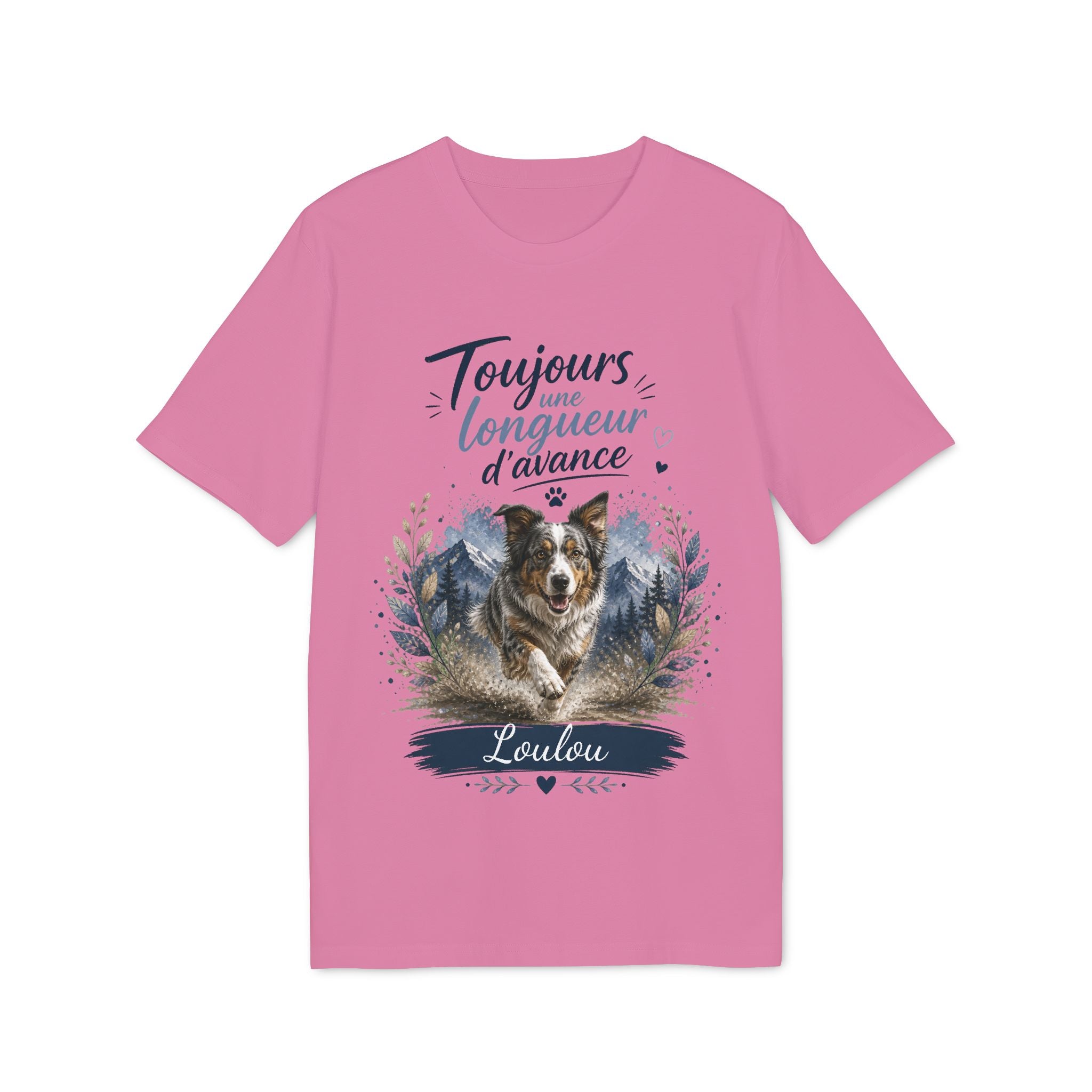 T-shirt Border Collie « Toujours une longueur d’avance » personnalisable