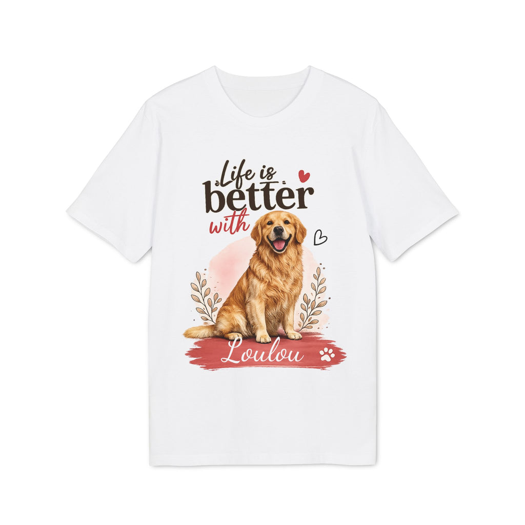 T-Shirt Golden Retriever « Life is better with…. » personnalisable