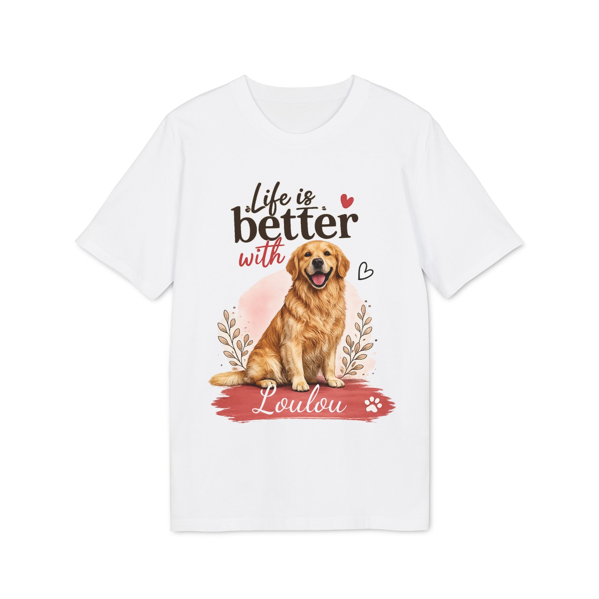 T-Shirt Golden Retriever « Life is better with…. » personnalisable