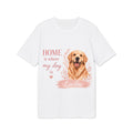 T-shirt Golden Retriever “Home is where my dog is” Personnalisable