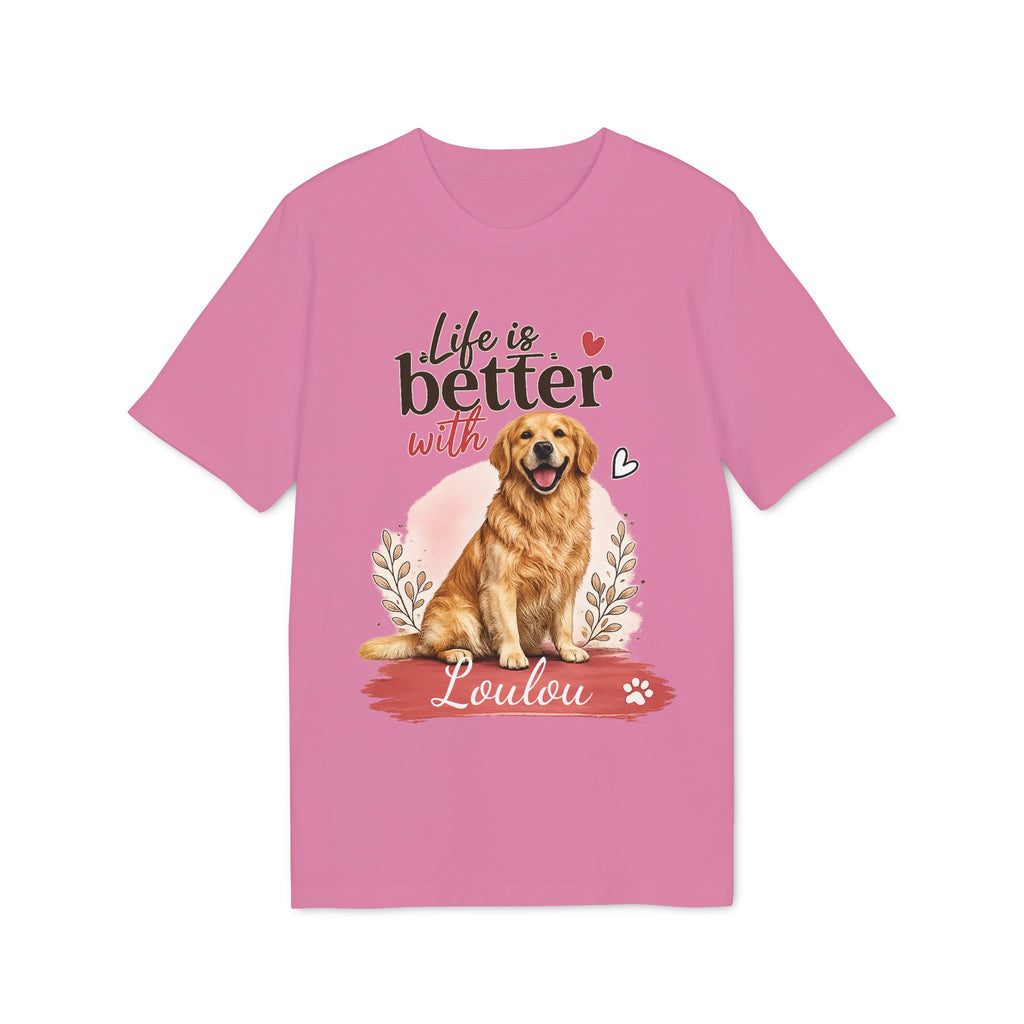 T-Shirt Golden Retriever « Life is better with…. » personnalisable