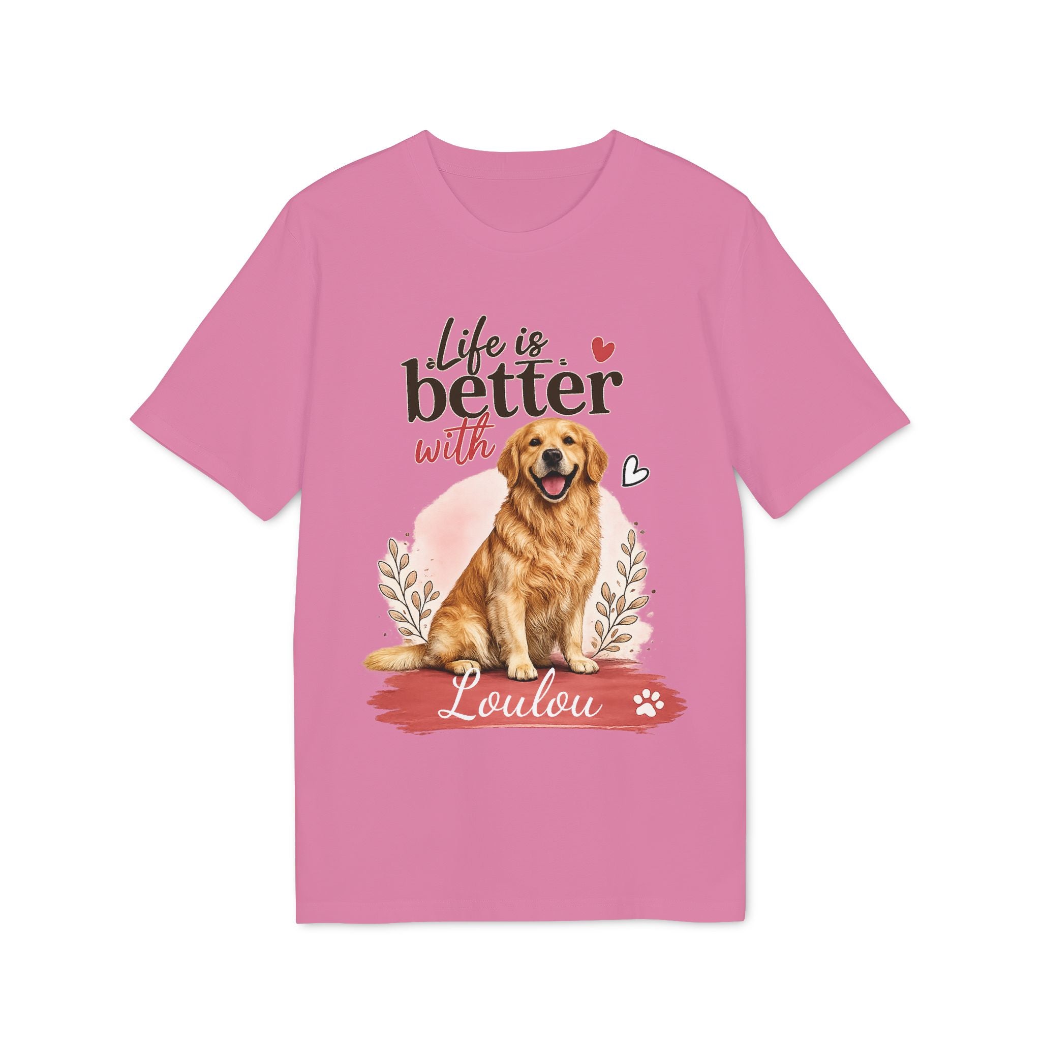 T-Shirt Golden Retriever « Life is better with…. » personnalisable