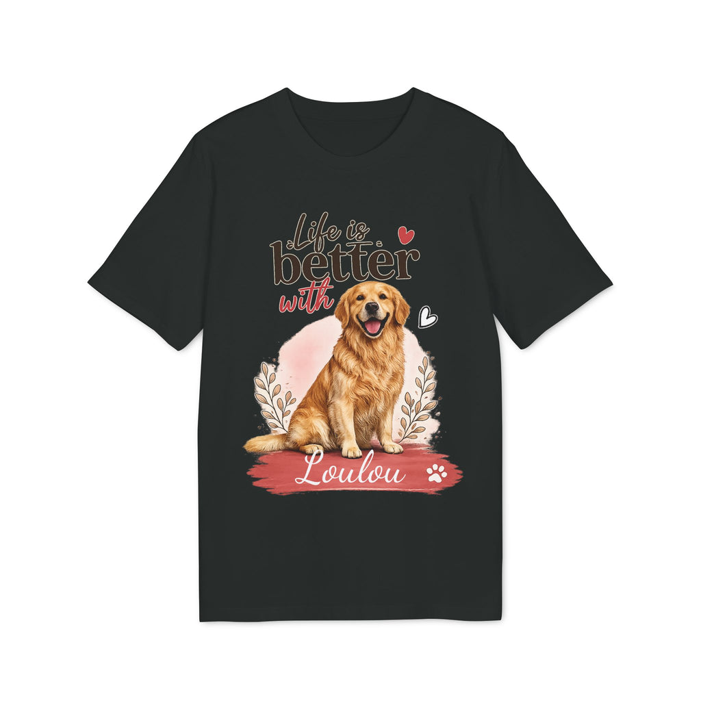 T-Shirt Golden Retriever « Life is better with…. » personnalisable