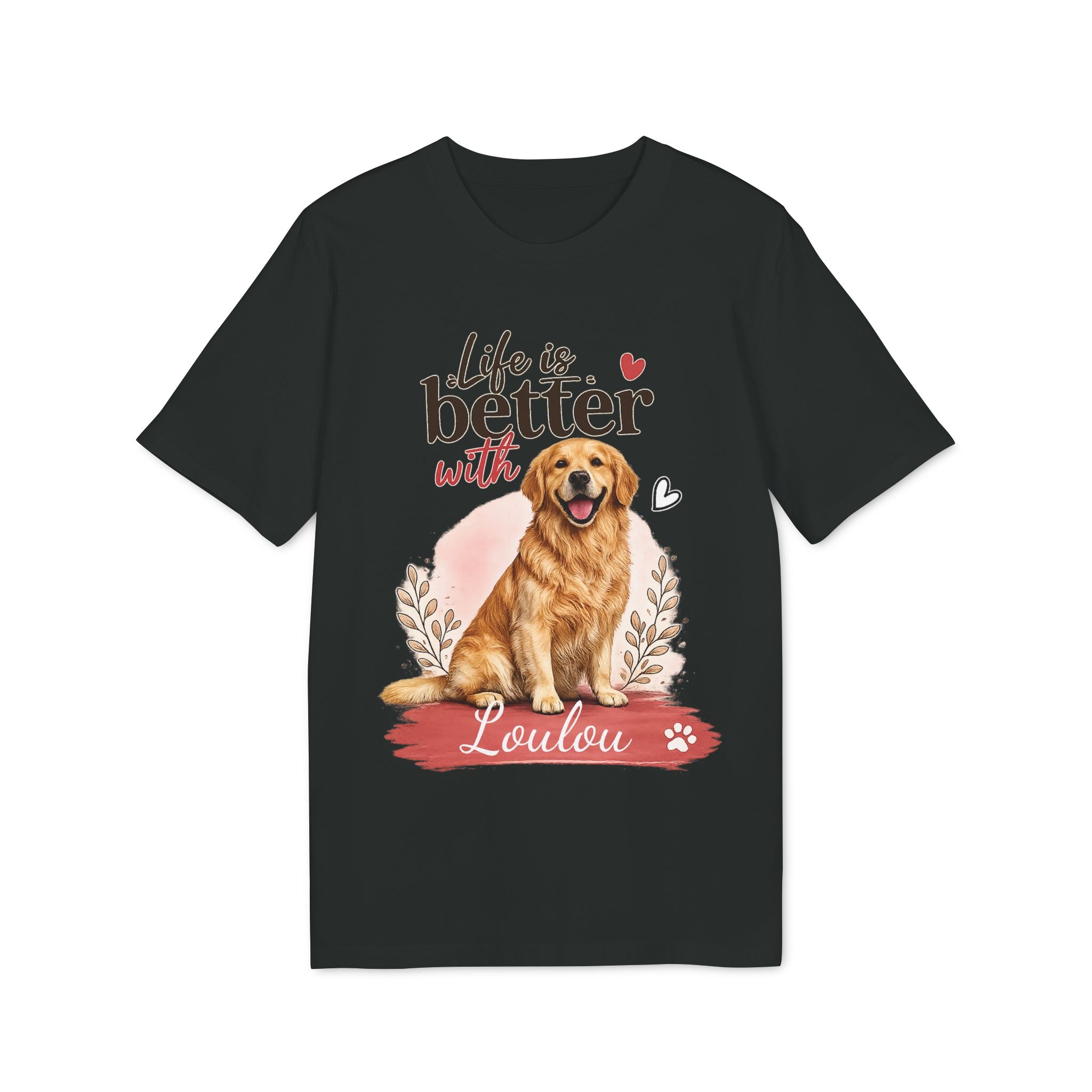 T-Shirt Golden Retriever « Life is better with…. » personnalisable