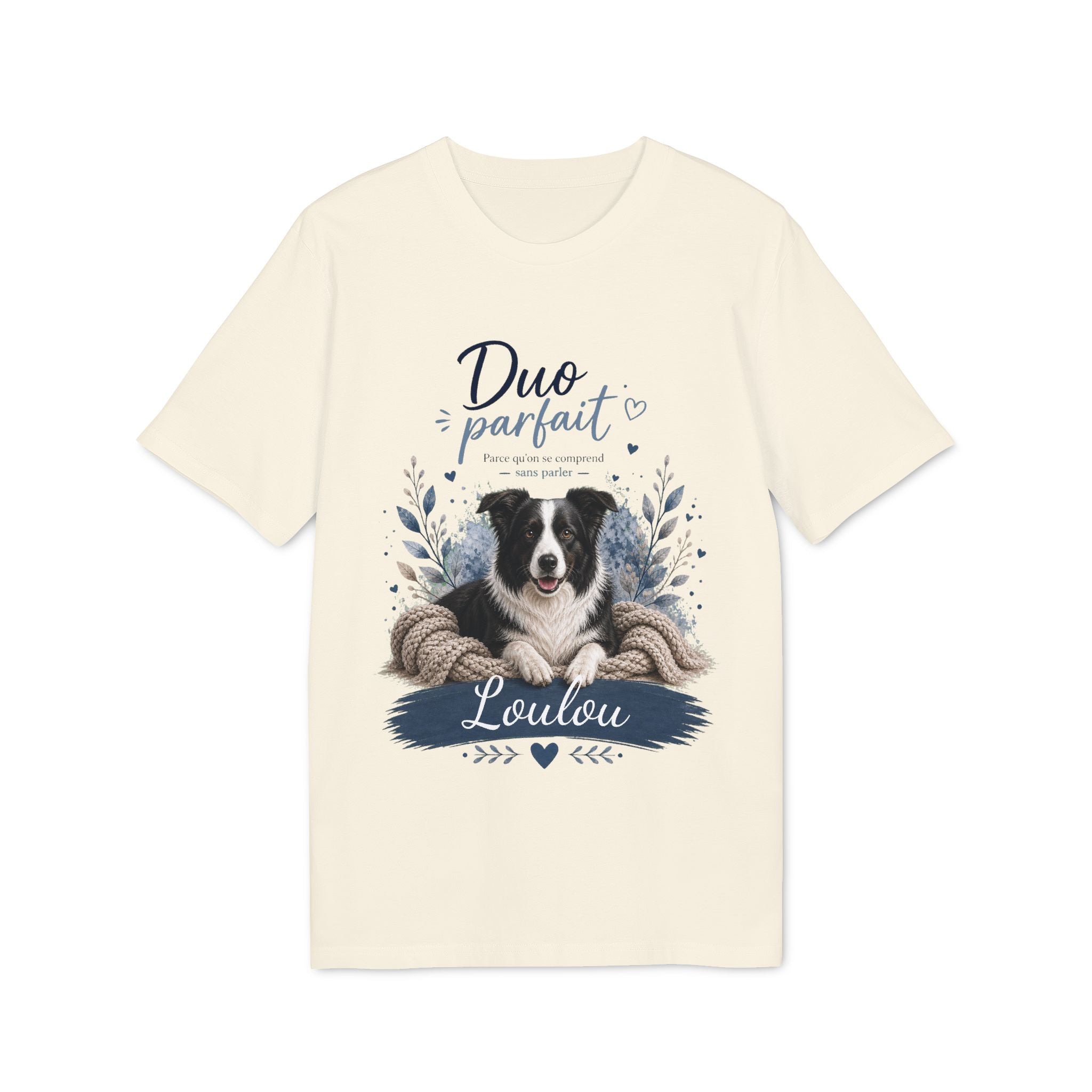 T-shirt Border Collie « Duo Parfait » personnalisable