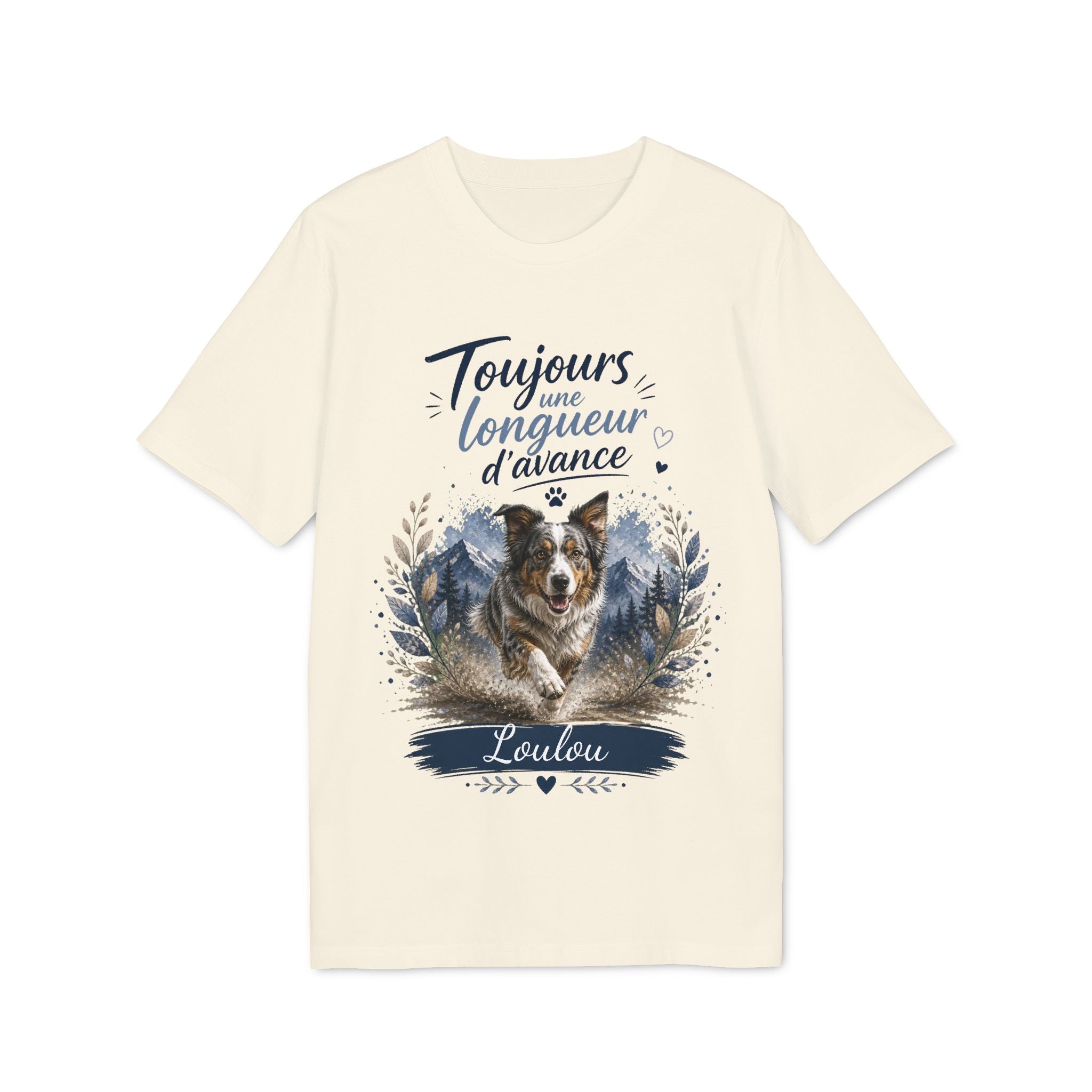T-shirt Border Collie « Toujours une longueur d’avance » personnalisable