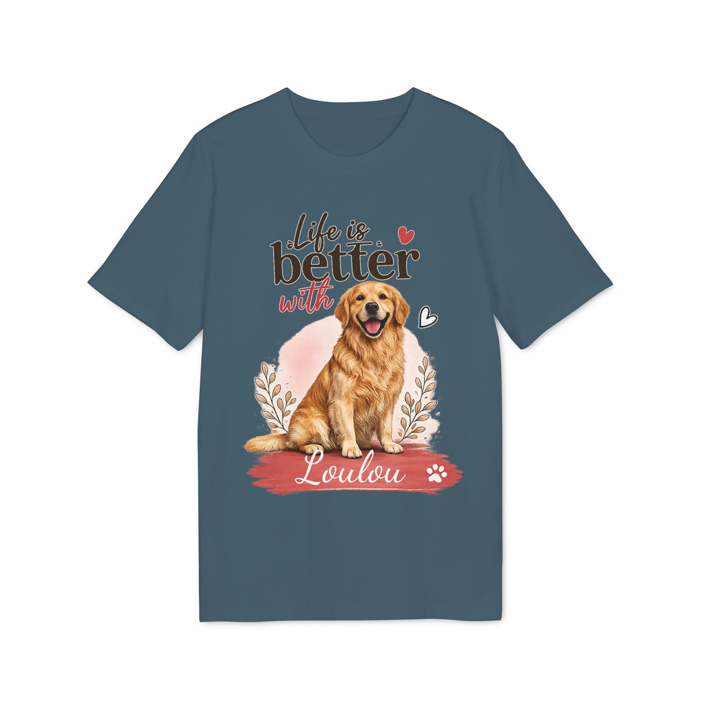 T-Shirt Golden Retriever « Life is better with…. » personnalisable