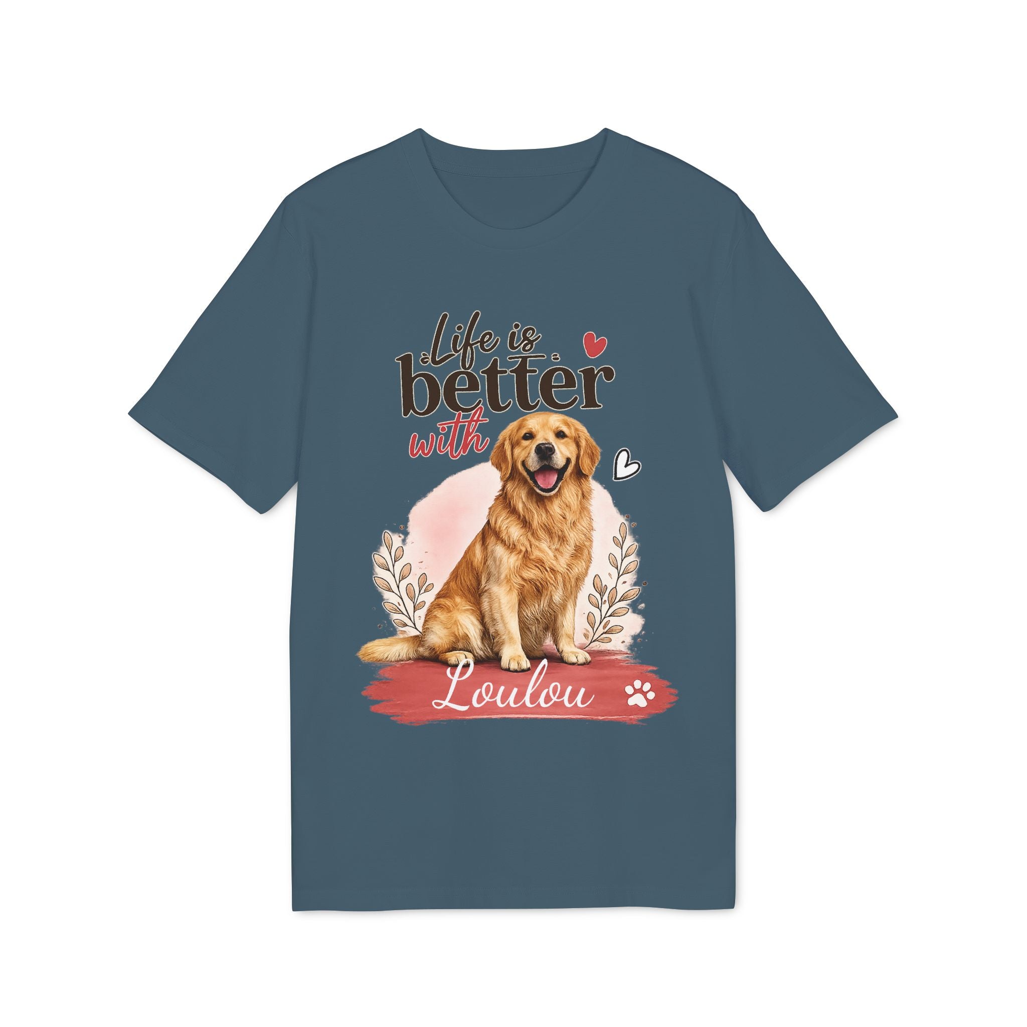 T-Shirt Golden Retriever « Life is better with…. » personnalisable