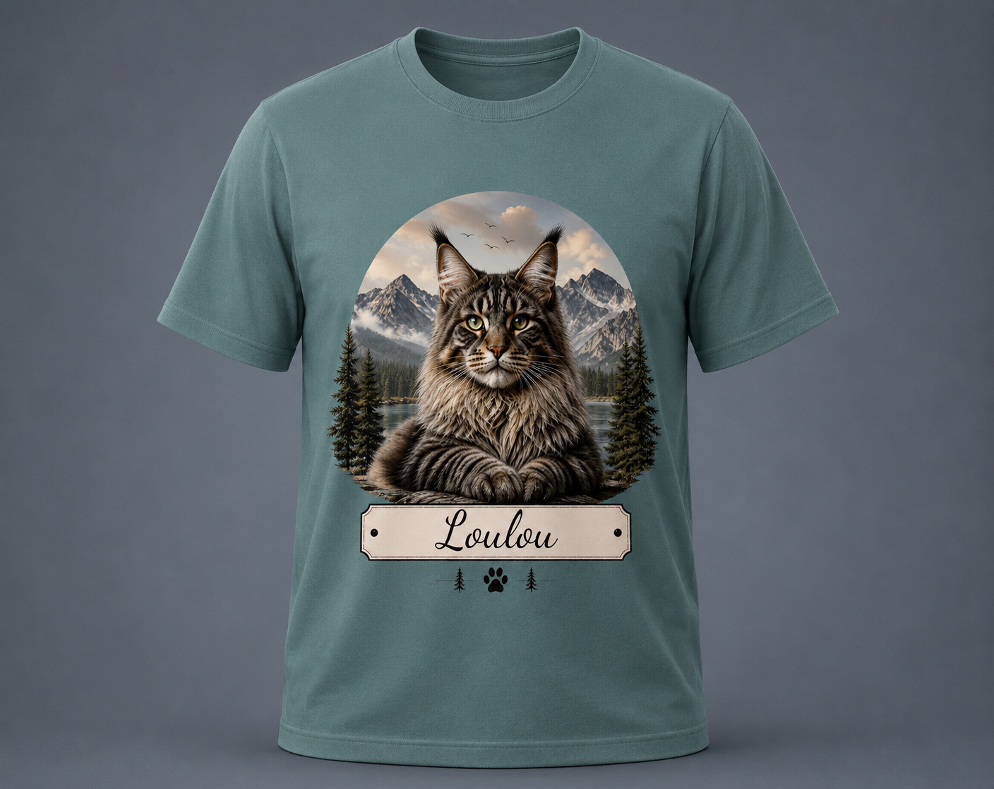 T-shirt Maine Coon -  personnalisable