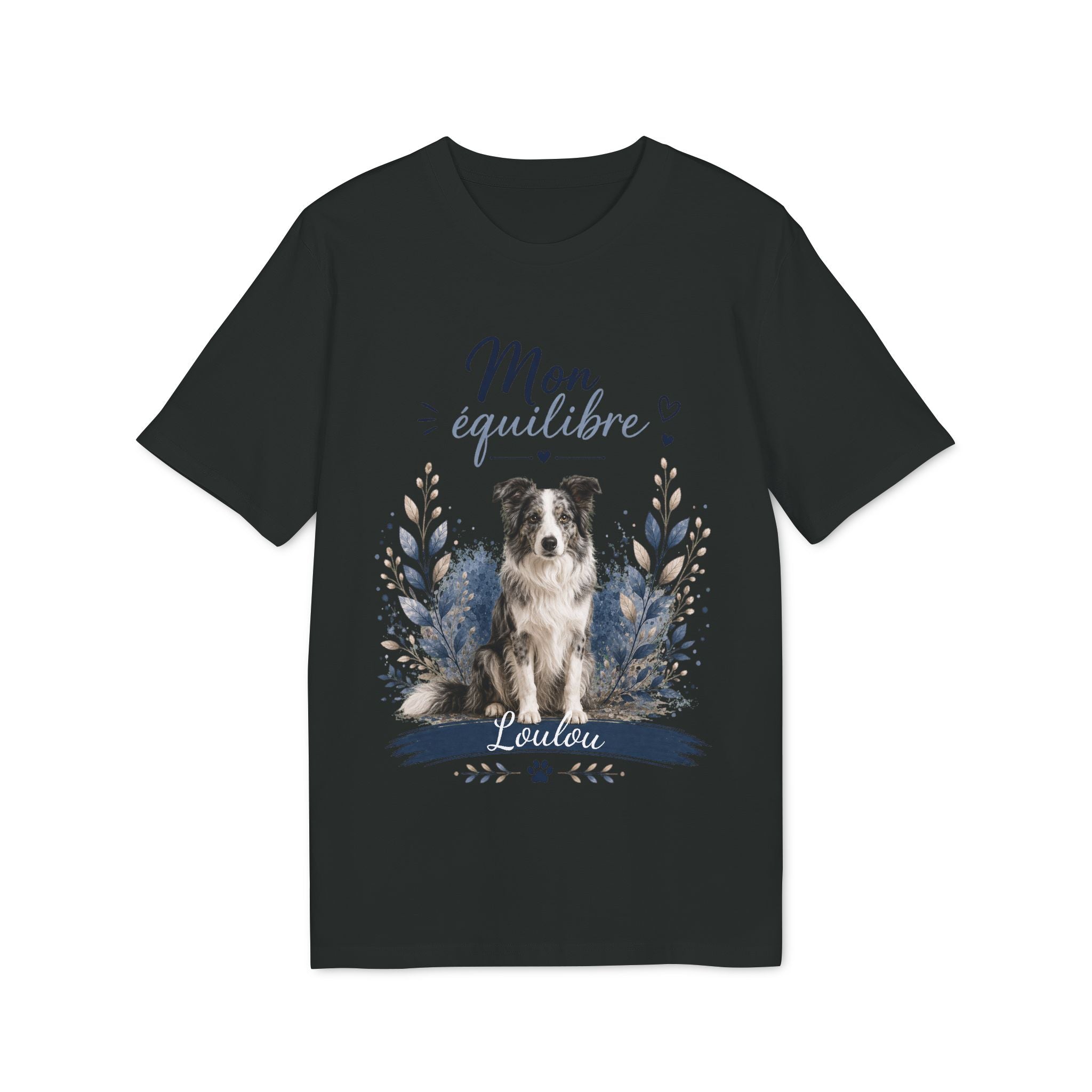 T-shirt Border Collie « Mon Équilibre » personnalisable