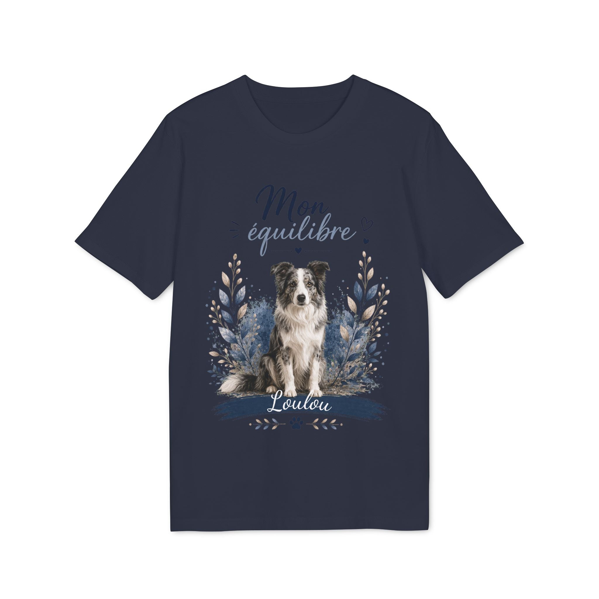 T-shirt Border Collie « Mon Équilibre » personnalisable
