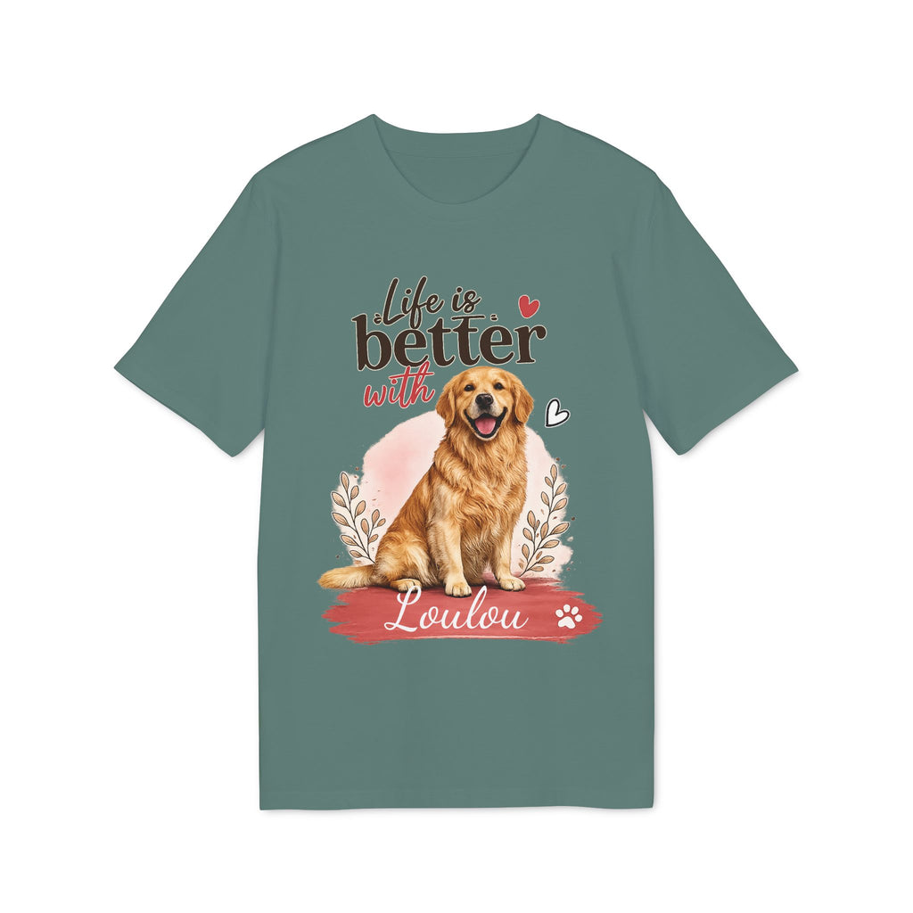 T-Shirt Golden Retriever « Life is better with…. » personnalisable