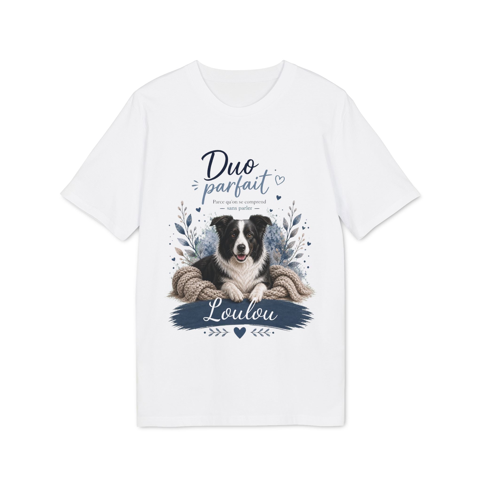 T-shirt Border Collie « Duo Parfait » personnalisable