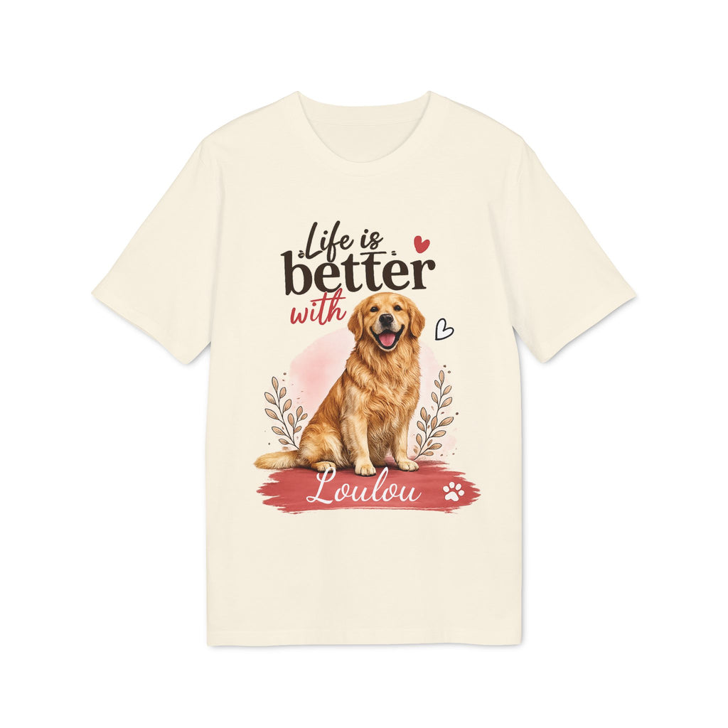 T-Shirt Golden Retriever « Life is better with…. » personnalisable