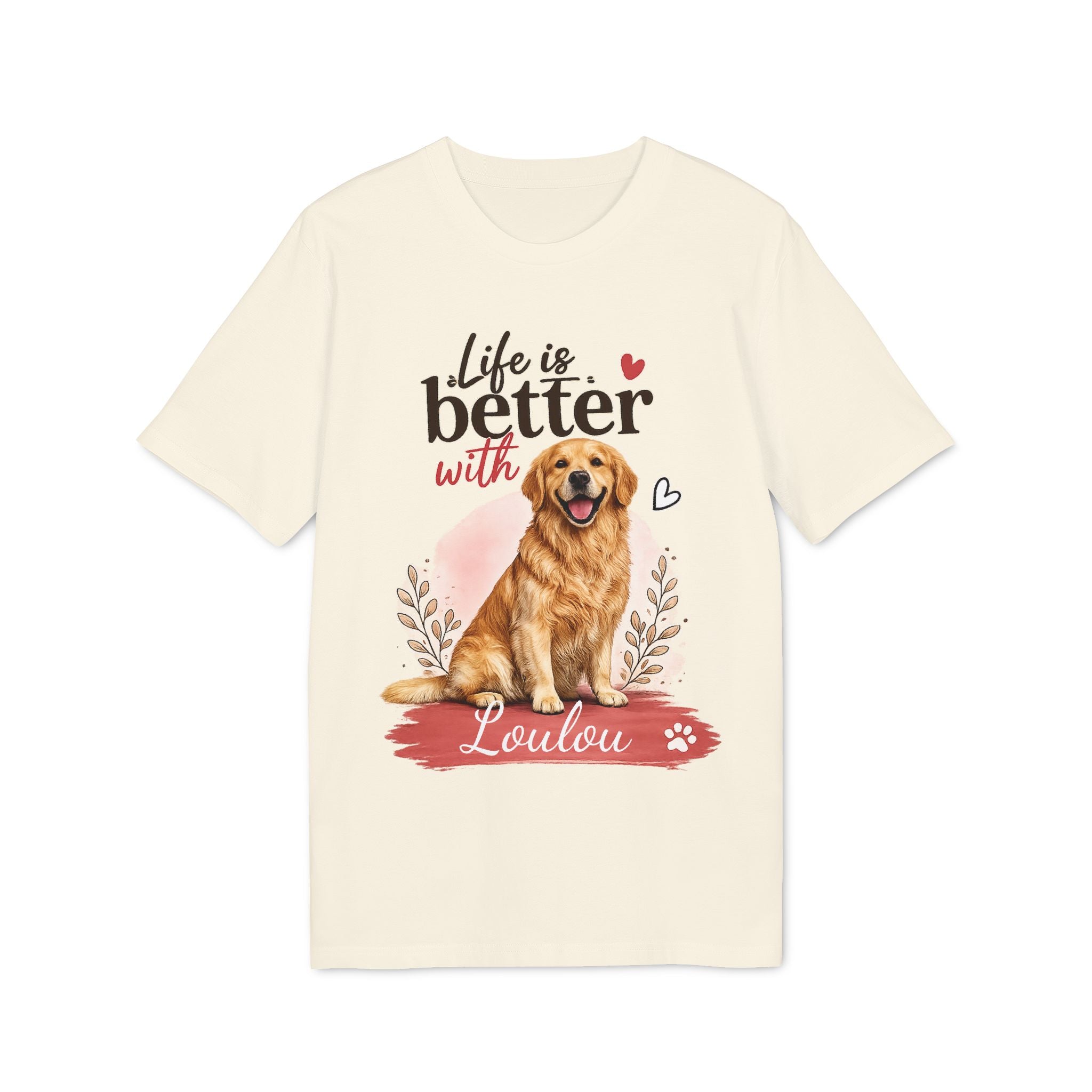 T-Shirt Golden Retriever « Life is better with…. » personnalisable