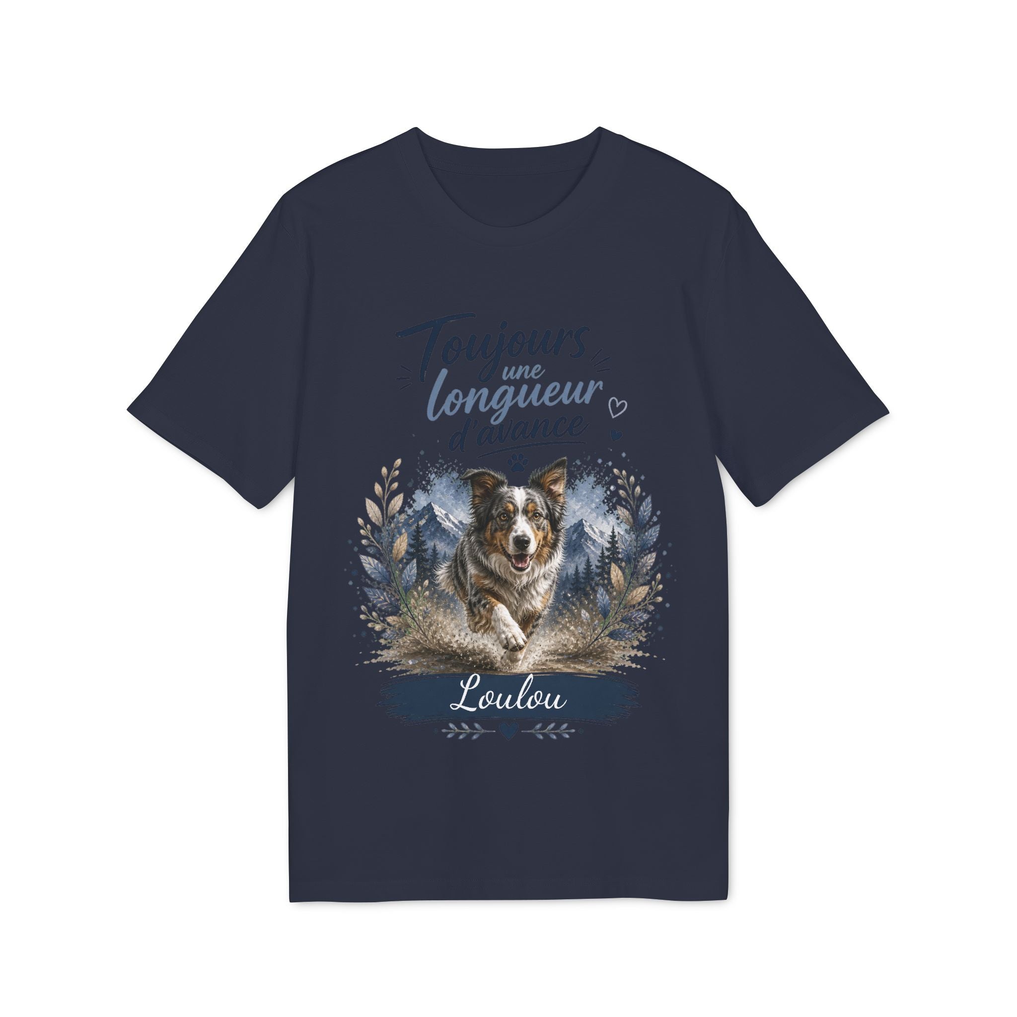 T-shirt Border Collie « Toujours une longueur d’avance » personnalisable
