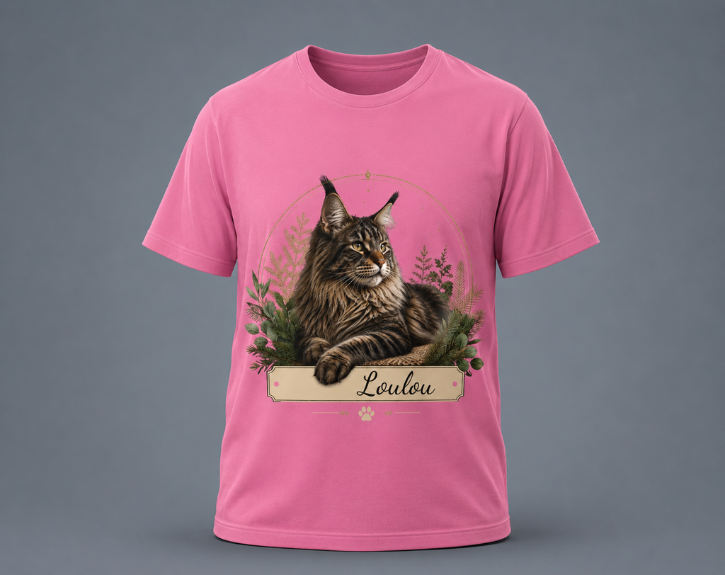 T-shirt Maine Coon - personnalisable