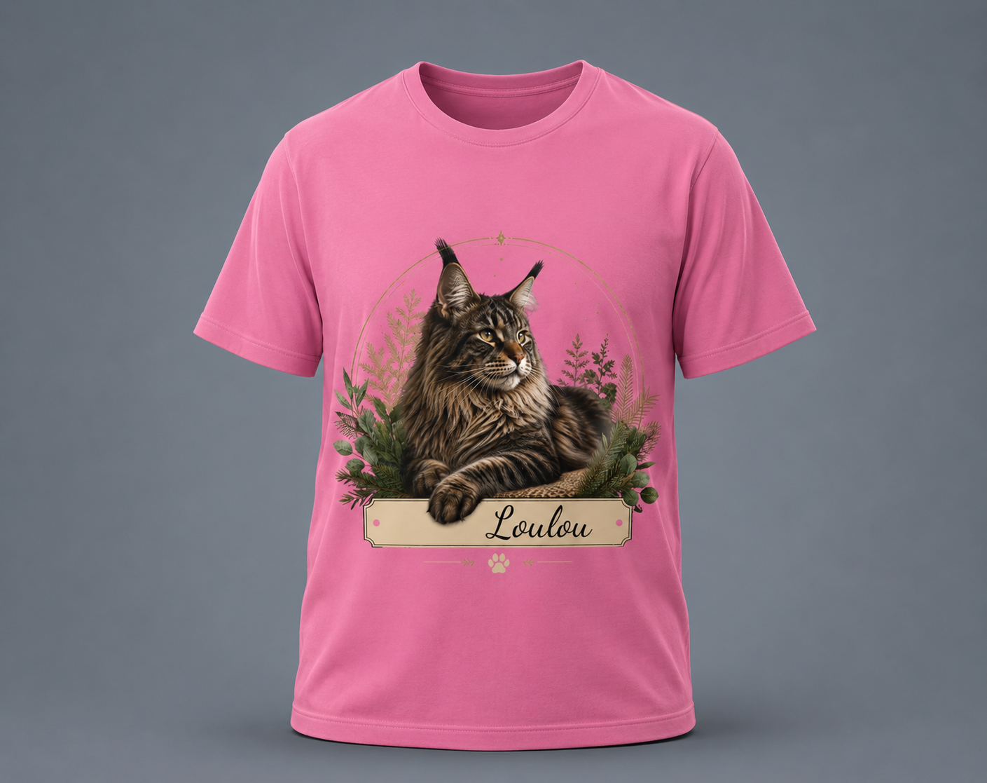 T-shirt Maine Coon - personnalisable