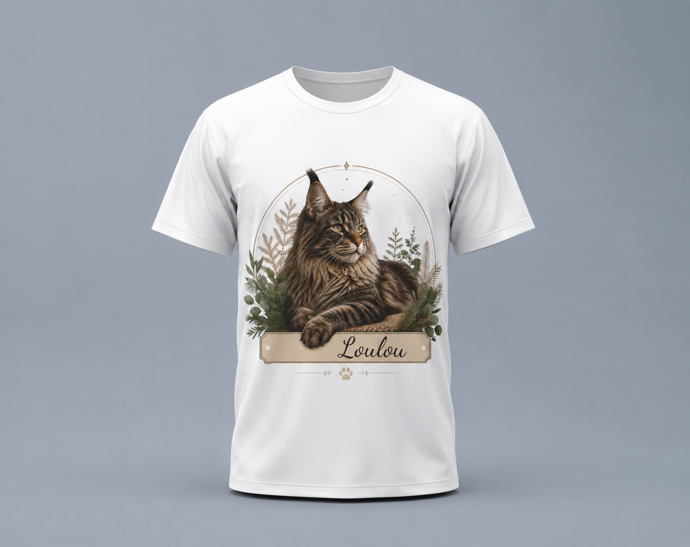 T-shirt Maine Coon - personnalisable