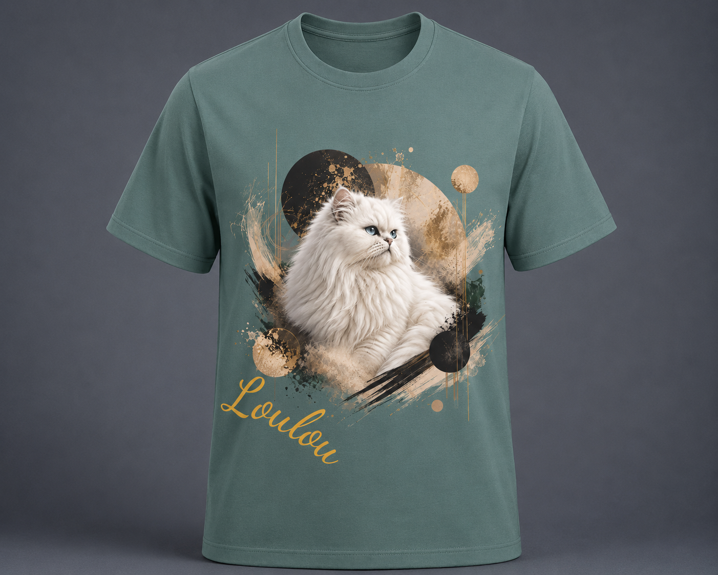 T-shirt Persan Blanc Personnalisé – Cadeau Premium Chat