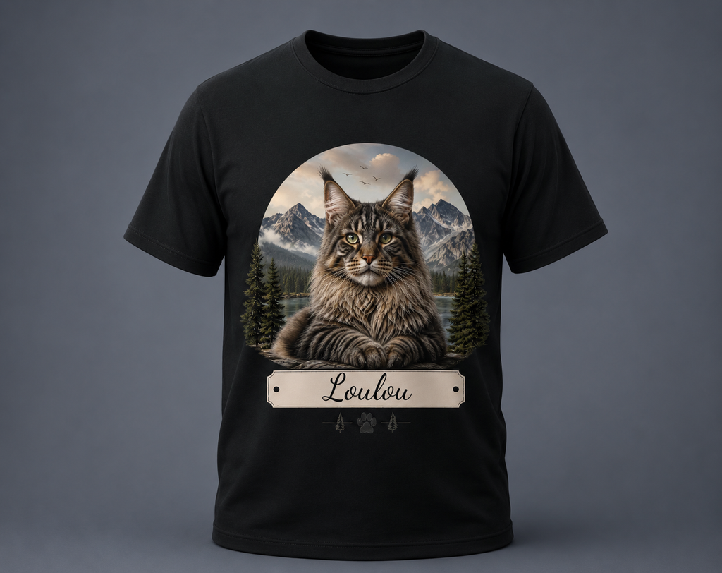 T-shirt Maine Coon -  personnalisable