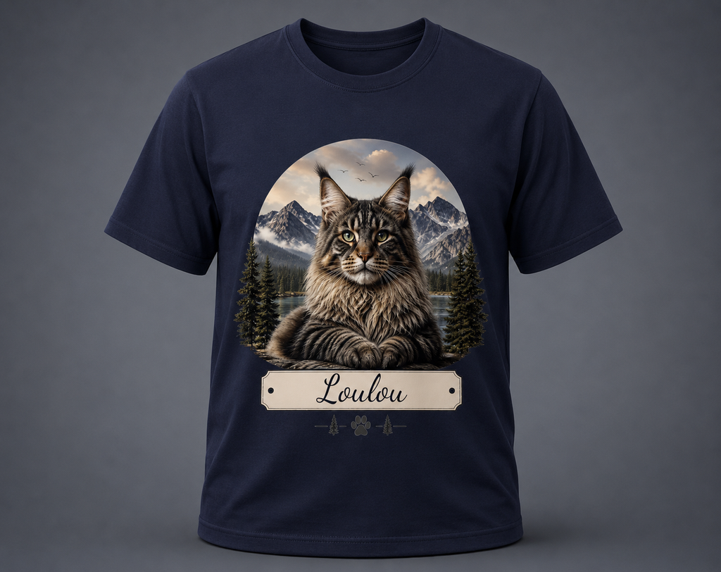 T-shirt Maine Coon -  personnalisable