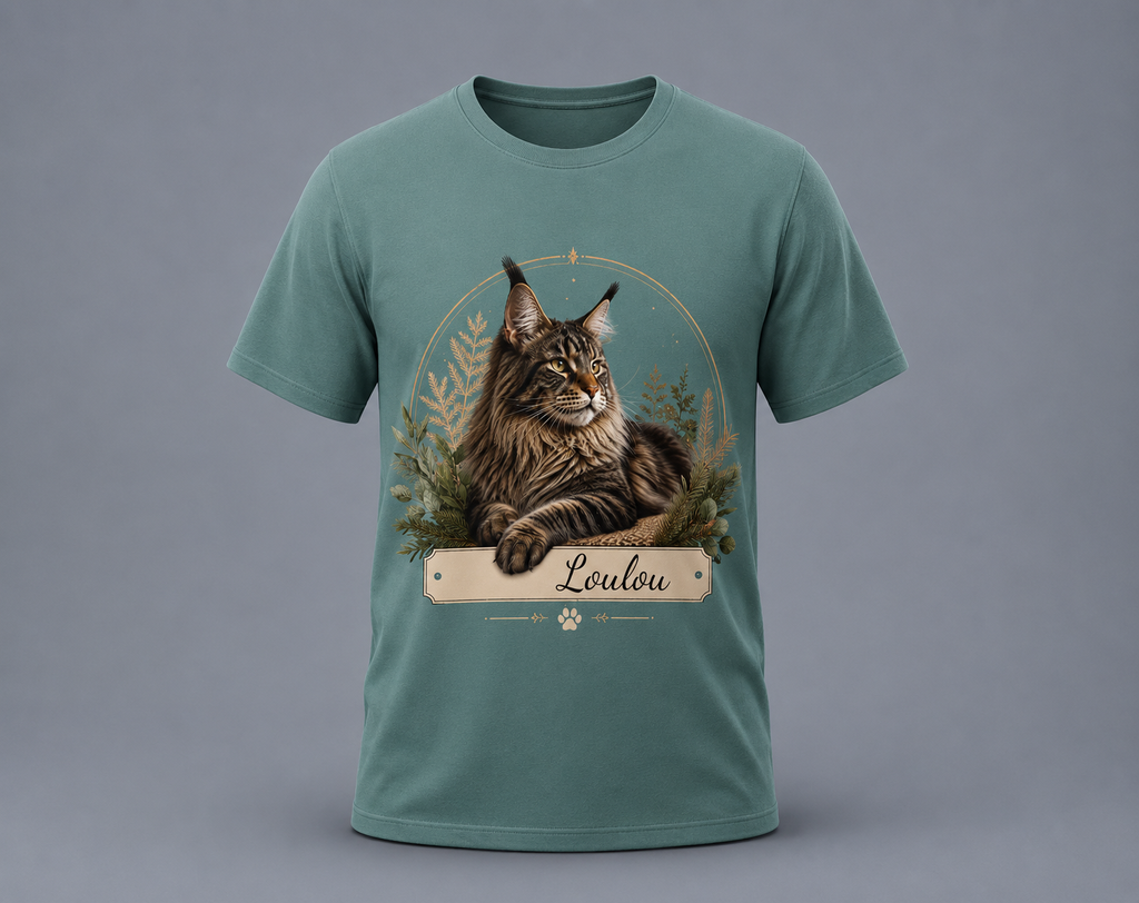 T-shirt Maine Coon - personnalisable