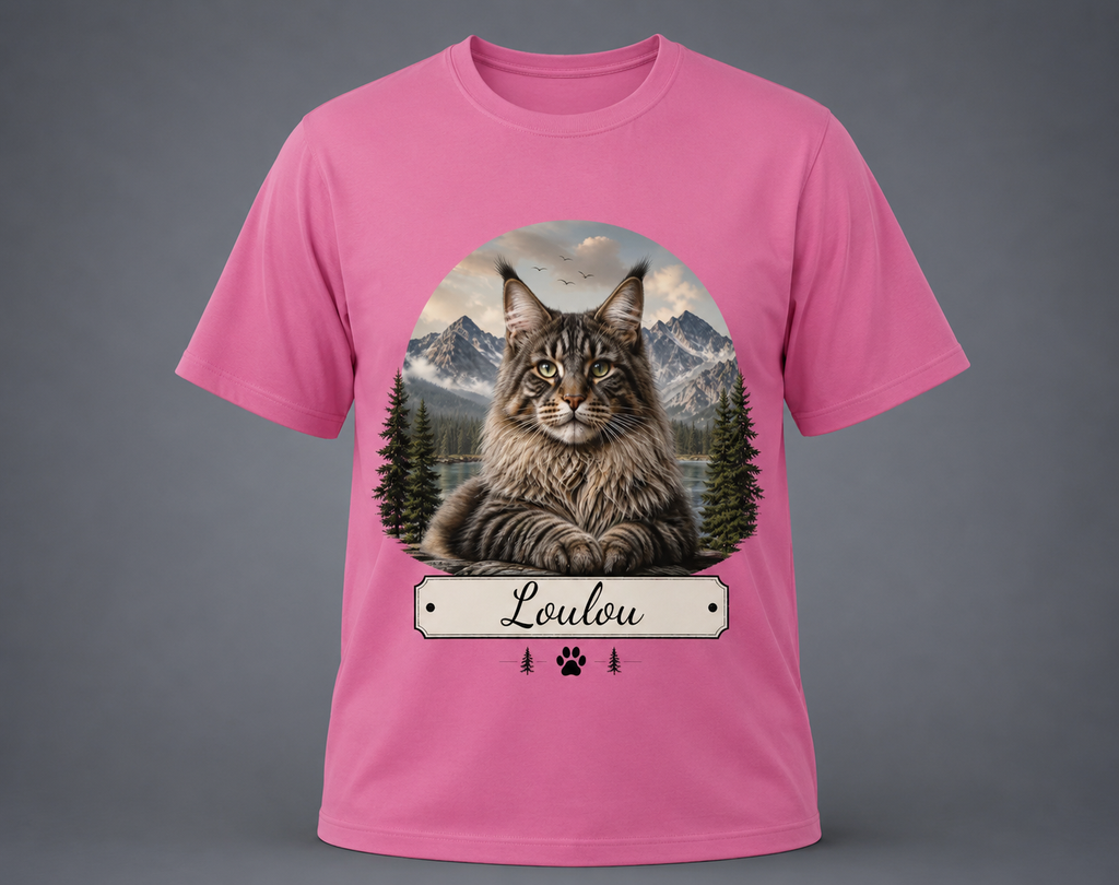 T-shirt Maine Coon -  personnalisable