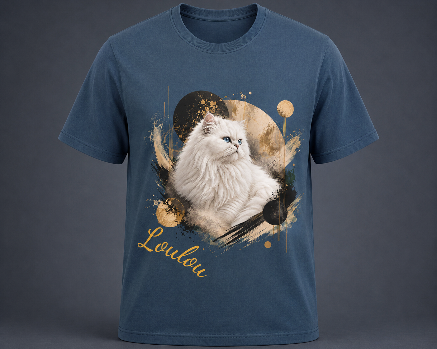 T-shirt Persan Blanc Personnalisé – Cadeau Premium Chat